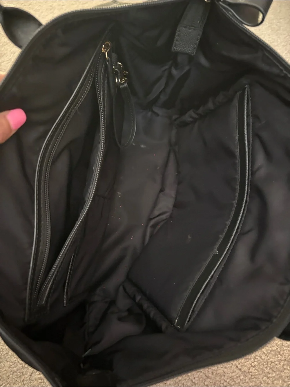 Michael Kors Black Tote with Front Zip Pocket